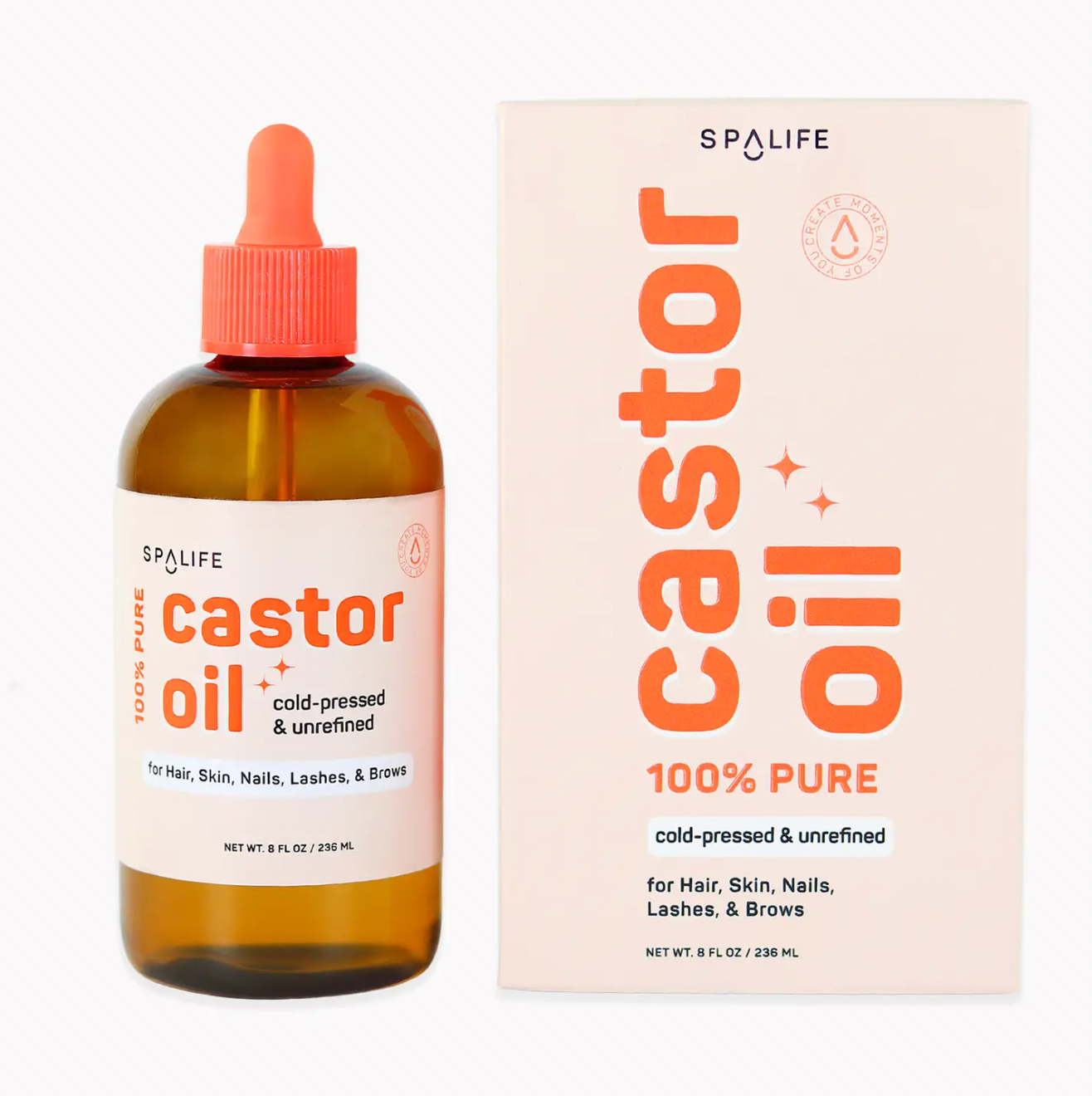 Castor Oil 100% Pure - For Hair, Skin, Nails, Lashes & Brows